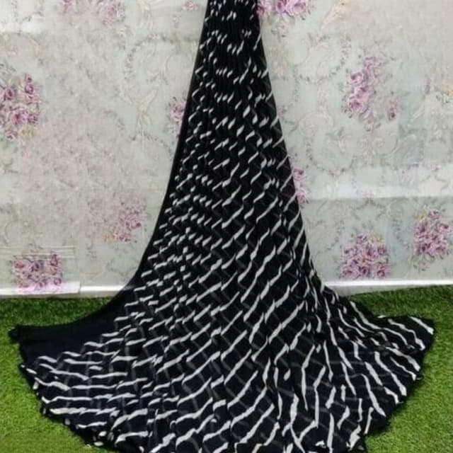 Black and White Saree