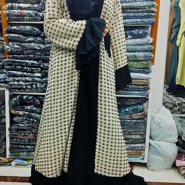 Black, Beige Abaya