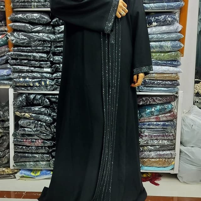 Black and Silver Abaya