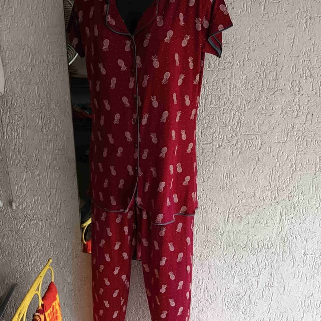 Red and White Pajama Set