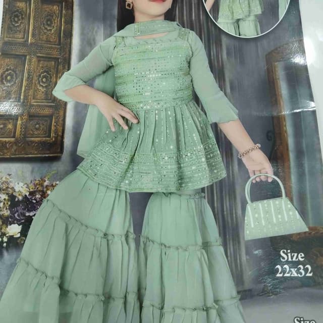 Sage Green Sharara Suit