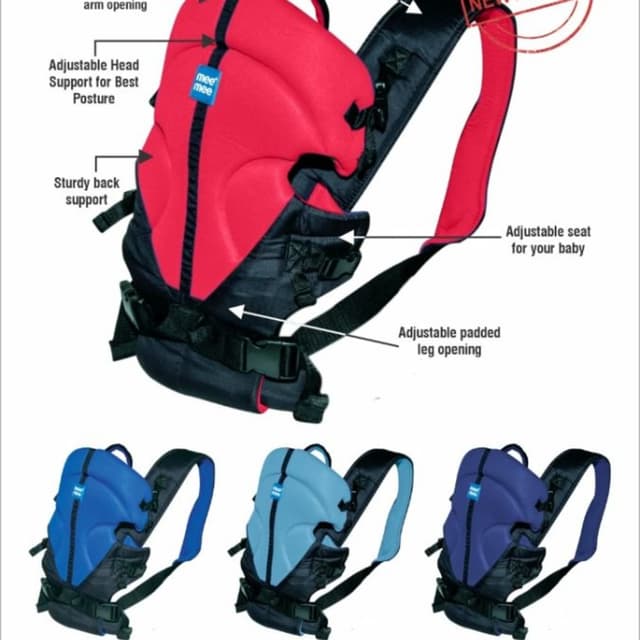 Red and Black, Blue and Black, Light Blue and Black, Navy Blue and Black Baby Carrier/Backpack