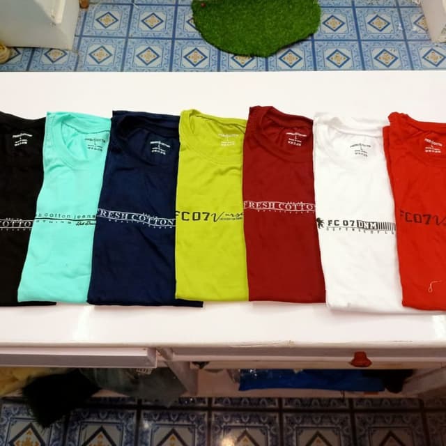 Black, Teal, Navy, Lime Green, Maroon, White, Red T-shirt