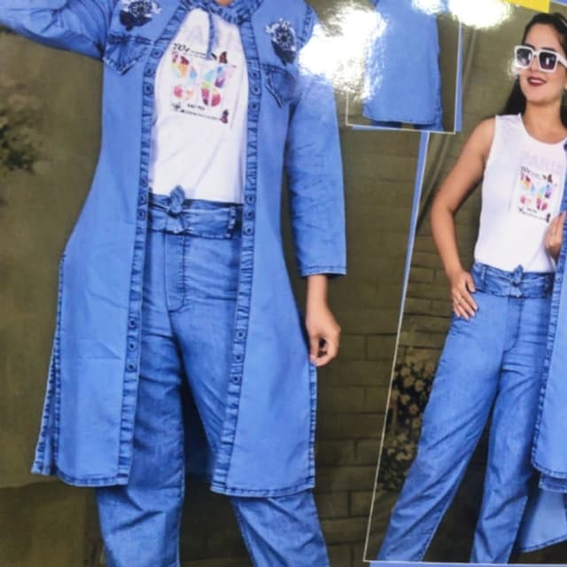 Light Blue, White Jacket, Top, Pants