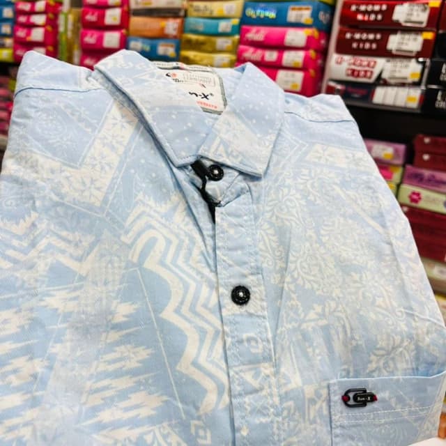 Light Blue and White Shirt