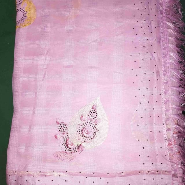 Pale pink and gold Saree