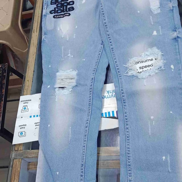 Light Blue, White Jeans