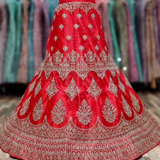 Red and Silver Lehenga