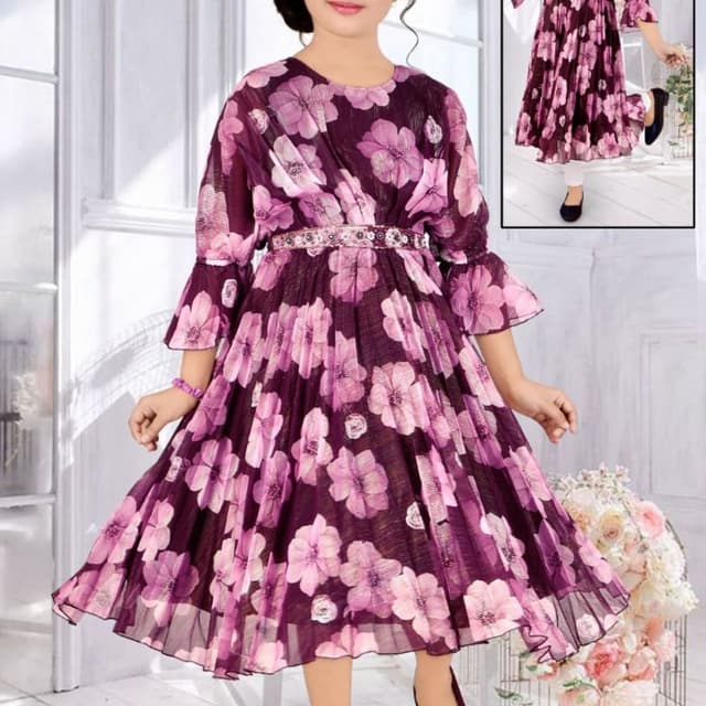 Burgundy and Pink Dress