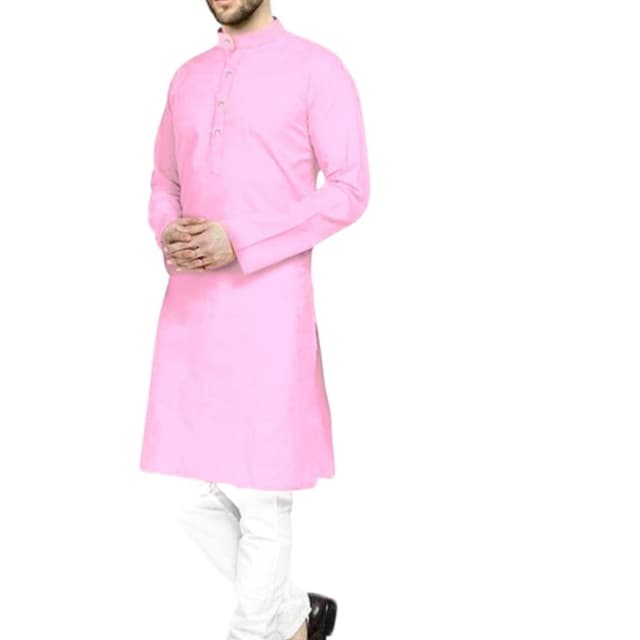 Pink and White Kurta Pajama