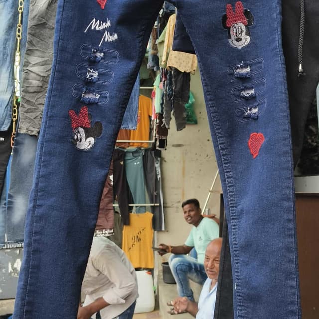 Blue, Red, White, Black Jeans