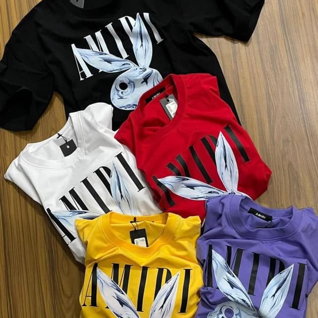 Black, White, Red, Yellow, Purple T-shirt