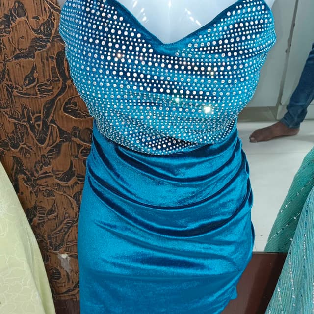 Teal and Silver Dress