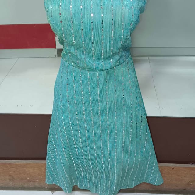 Teal and Silver Dress