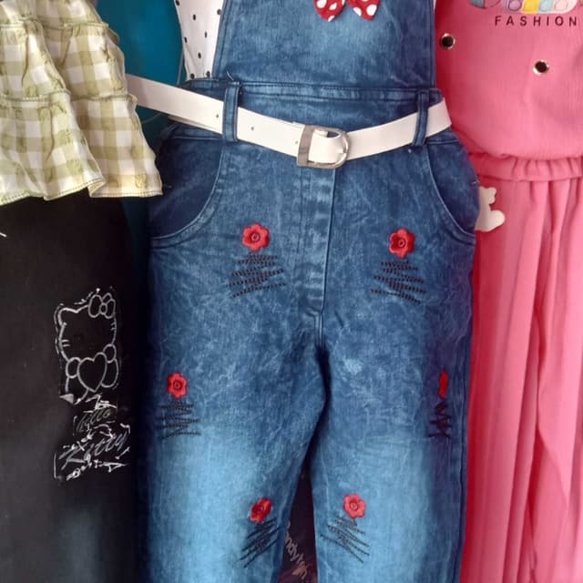 Blue, Red, White Overalls