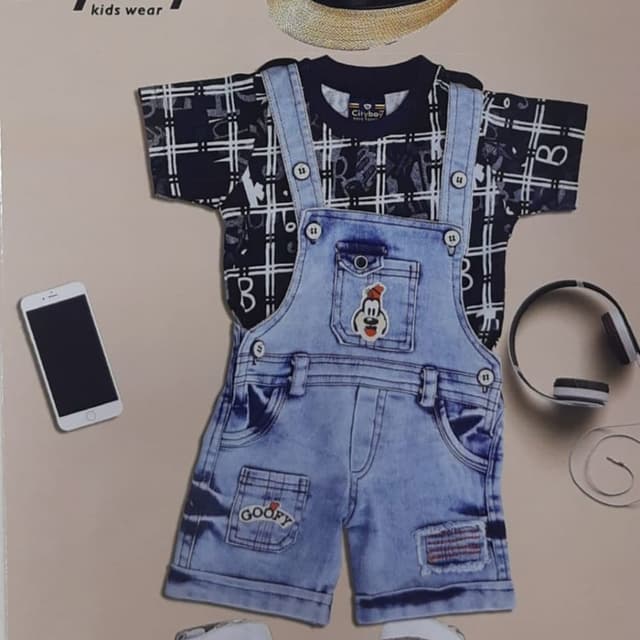 Blue, Black, White, Red, Yellow Shorts Overall Set