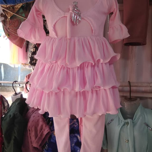 Pink Dress with Leggings