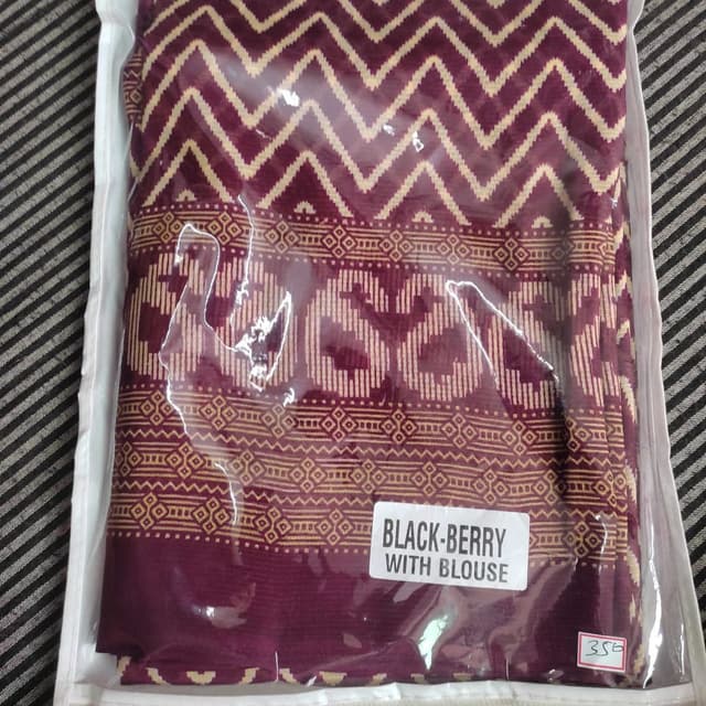 Blackberry and Gold Saree with Blouse