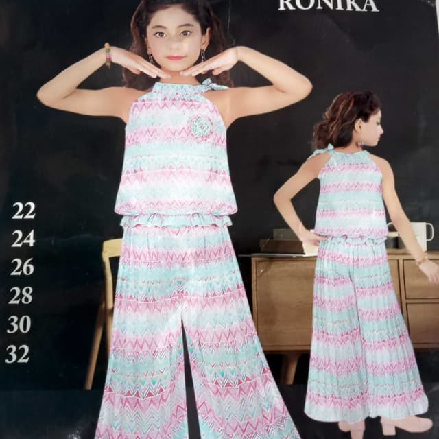 Pastel Pink, Aqua Blue, White Jumpsuit