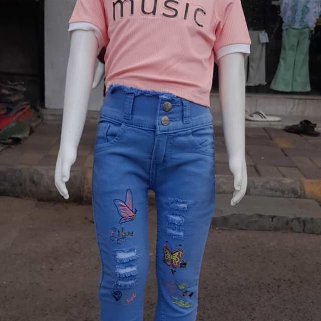 Light Blue and Peach Jeans