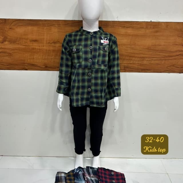 Green and navy blue plaid Shirt