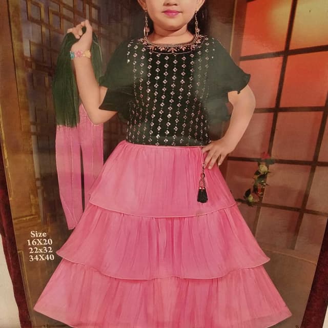 Pink and Black Lehenga Choli