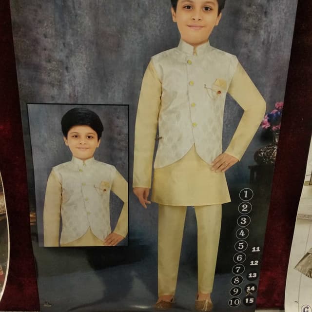 Ivory and Light Yellow Kurta Pyjama with Waistcoat