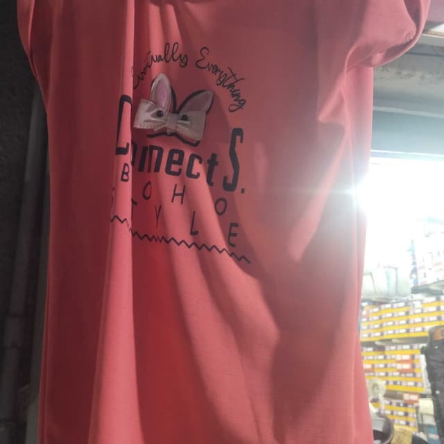 Coral pink and Black T-shirt