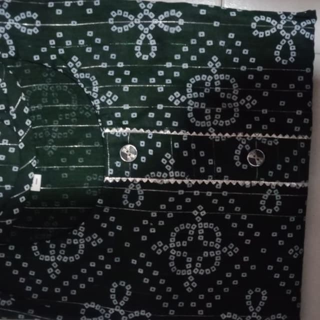 Dark Green and Silver Kurti