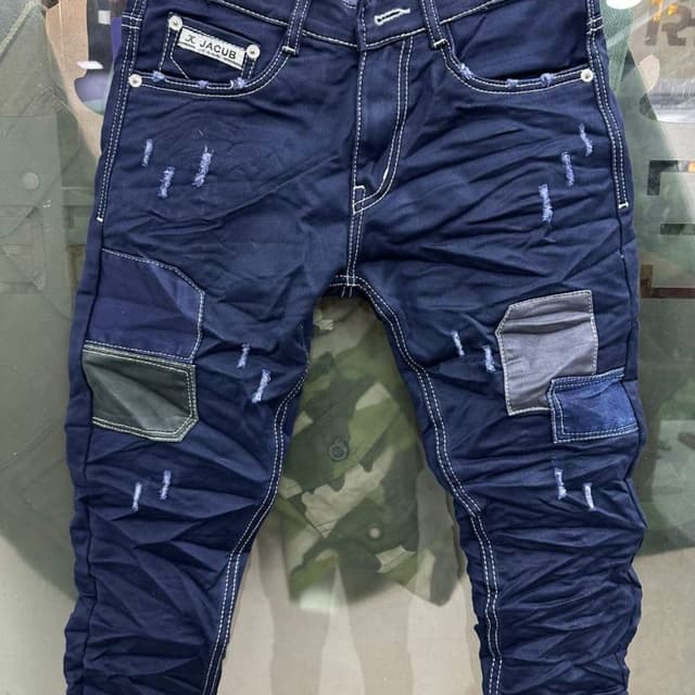 Dark Blue, White Jeans