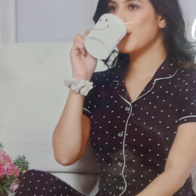 Dark Purple and White Pajama Set