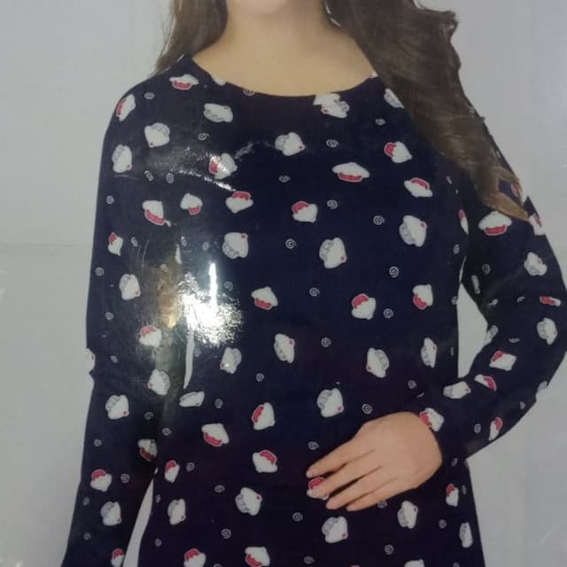 Navy blue, white, and red Top/Tunic