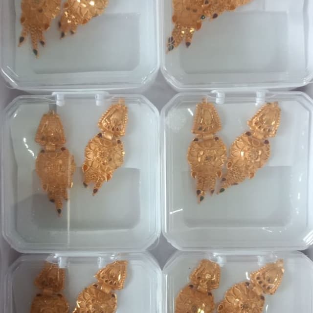 Gold, Black Earrings