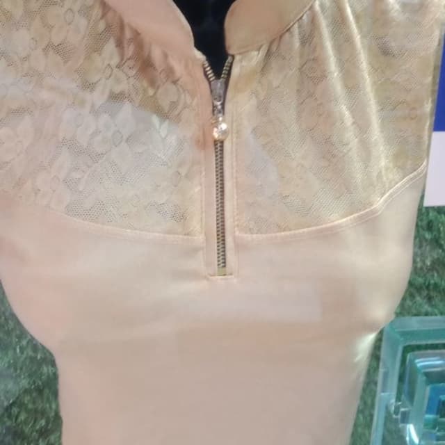 Pale peach and ivory Top