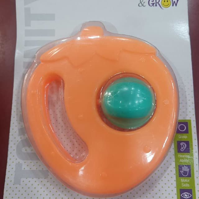 Orange and Teal Baby Rattle
