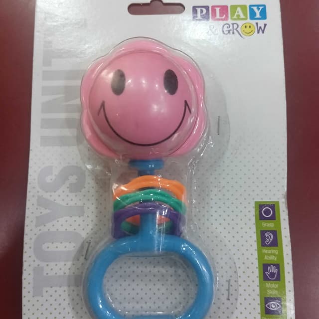 Pink, Blue, Orange, Green, Purple Baby Rattle