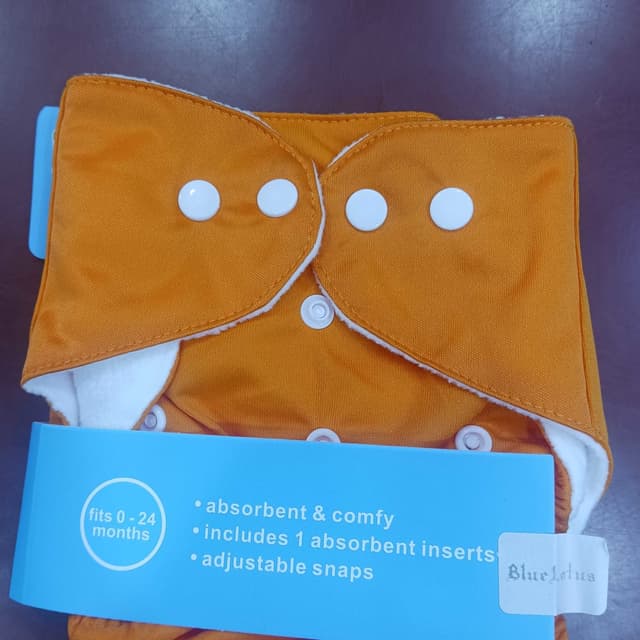 Orange and White Cloth Diaper