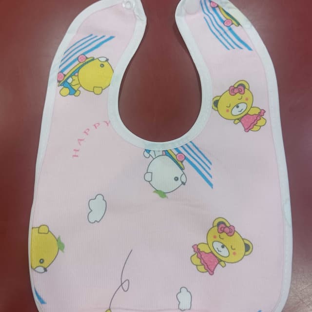 Pink, White, Yellow, Blue Bib