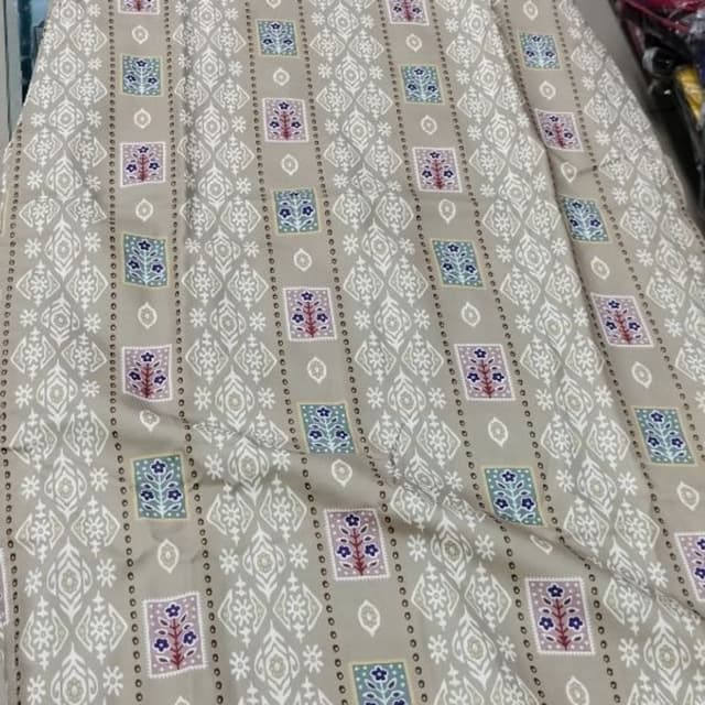 Beige, White, Blue, Purple, Red Fabric
