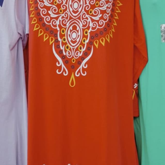 Orange and White Dress