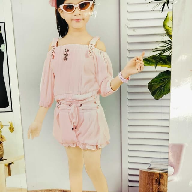 Pink Top and Shorts Set