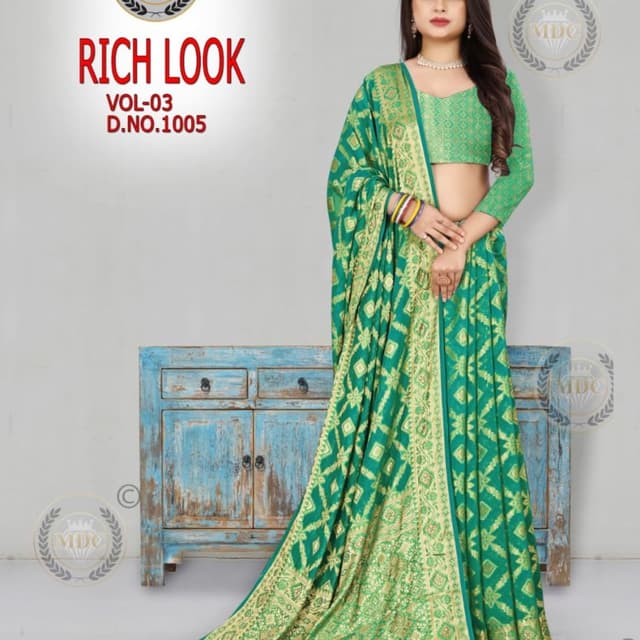 Green and Gold Saree