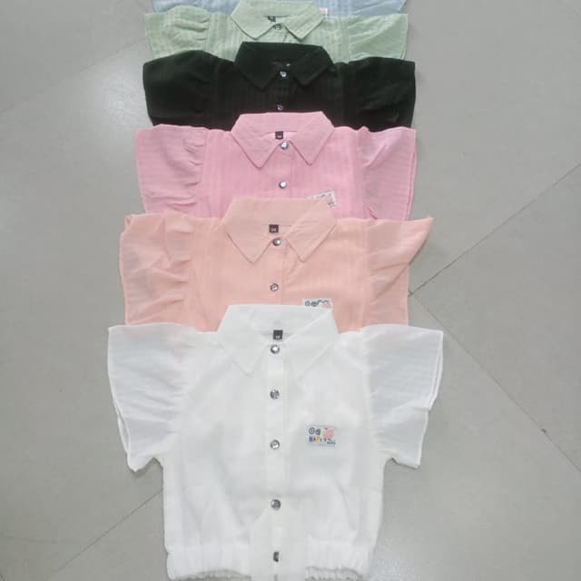 Variety of pastel colors including white, light green, black, pink, and peach. Shirt