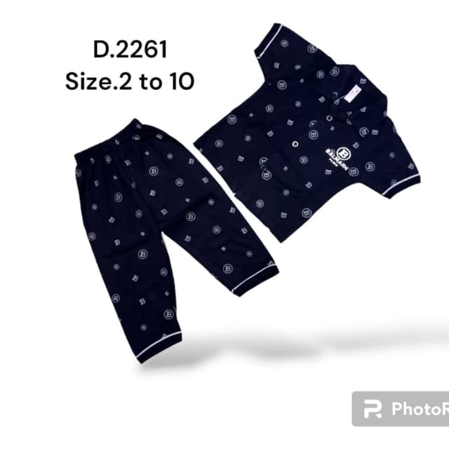 Navy Blue and White Pajama Set