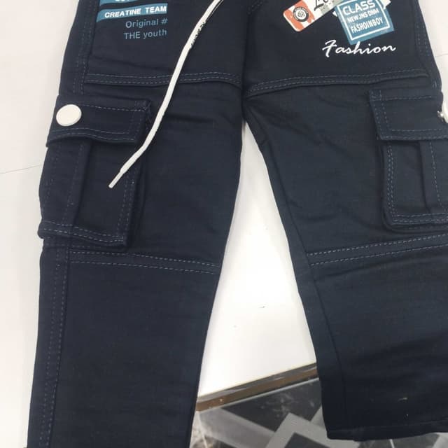 Navy Blue, White Pants