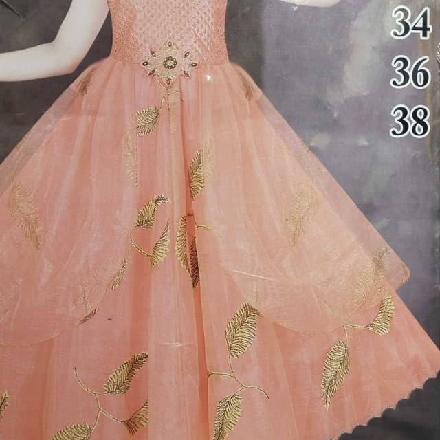 Peach and Gold Dress
