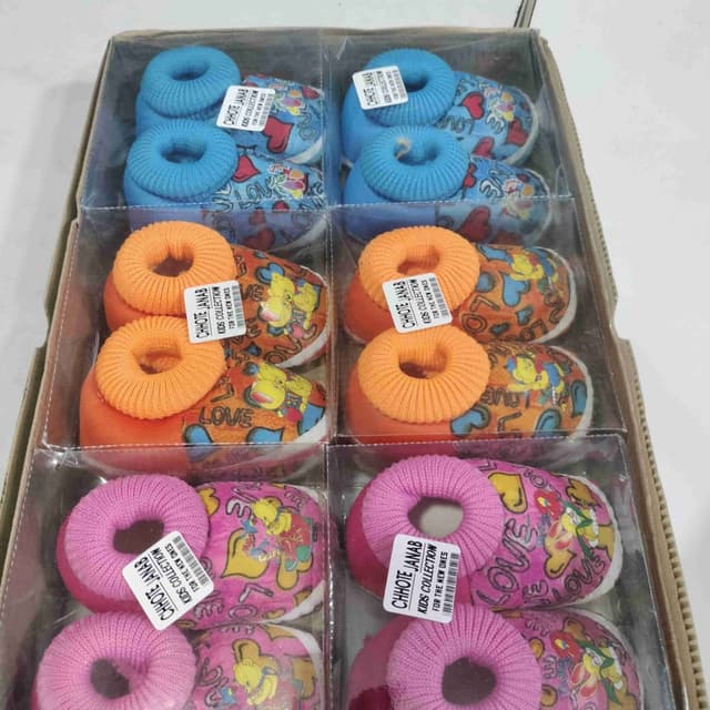 Blue, Orange, Pink, and multicolored patterns Baby Shoes