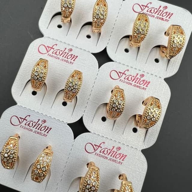 Gold, Clear Earrings