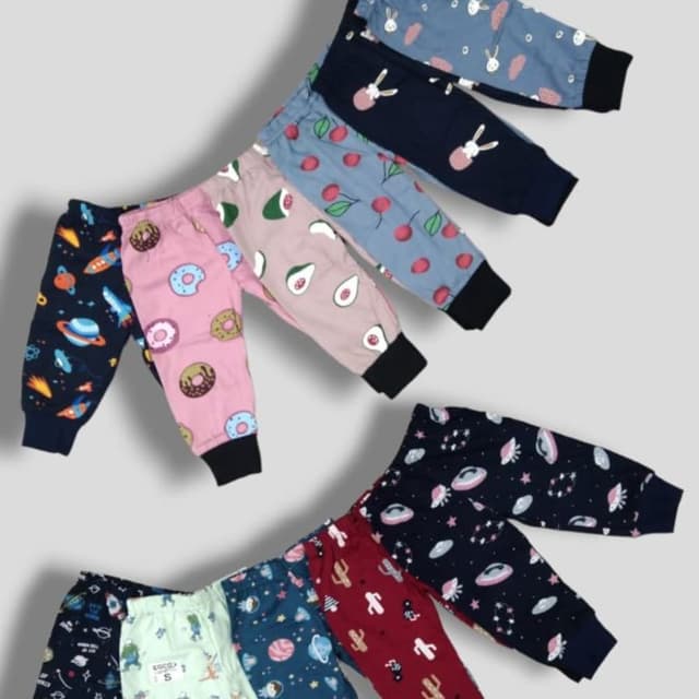 Various pastel and dark colors including pink, blue, navy, red, and green, with white and brown accents Pants