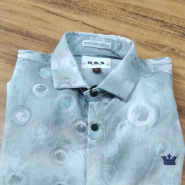 Various shades of gray and blue Shirt
